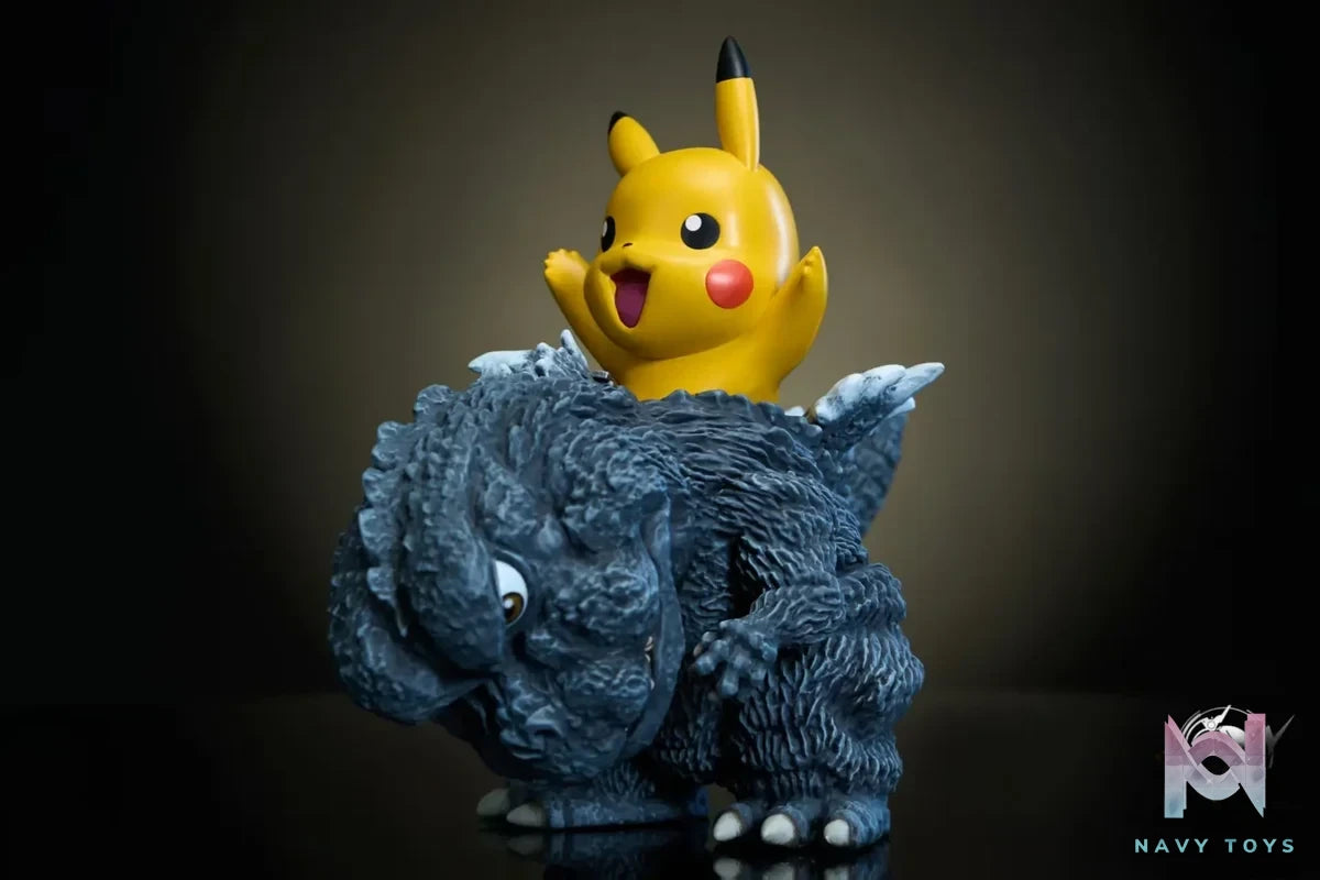 Hard Shell Studio - Spy x Family & Pokemon Pikachu and Anya cosplay Big Monster Series randomly interrupts Anya leaving the set after work resin statue Navy Toys anime figure
