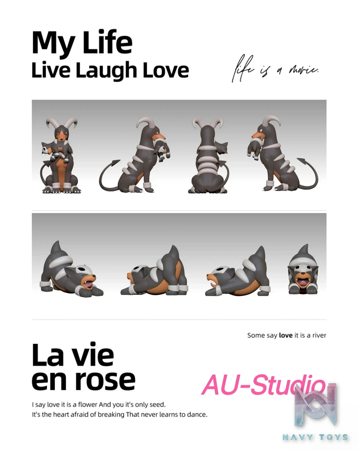 AU Studio – Pokémon Dog Illustration Series Houndoom & Smeargle & Fidough
