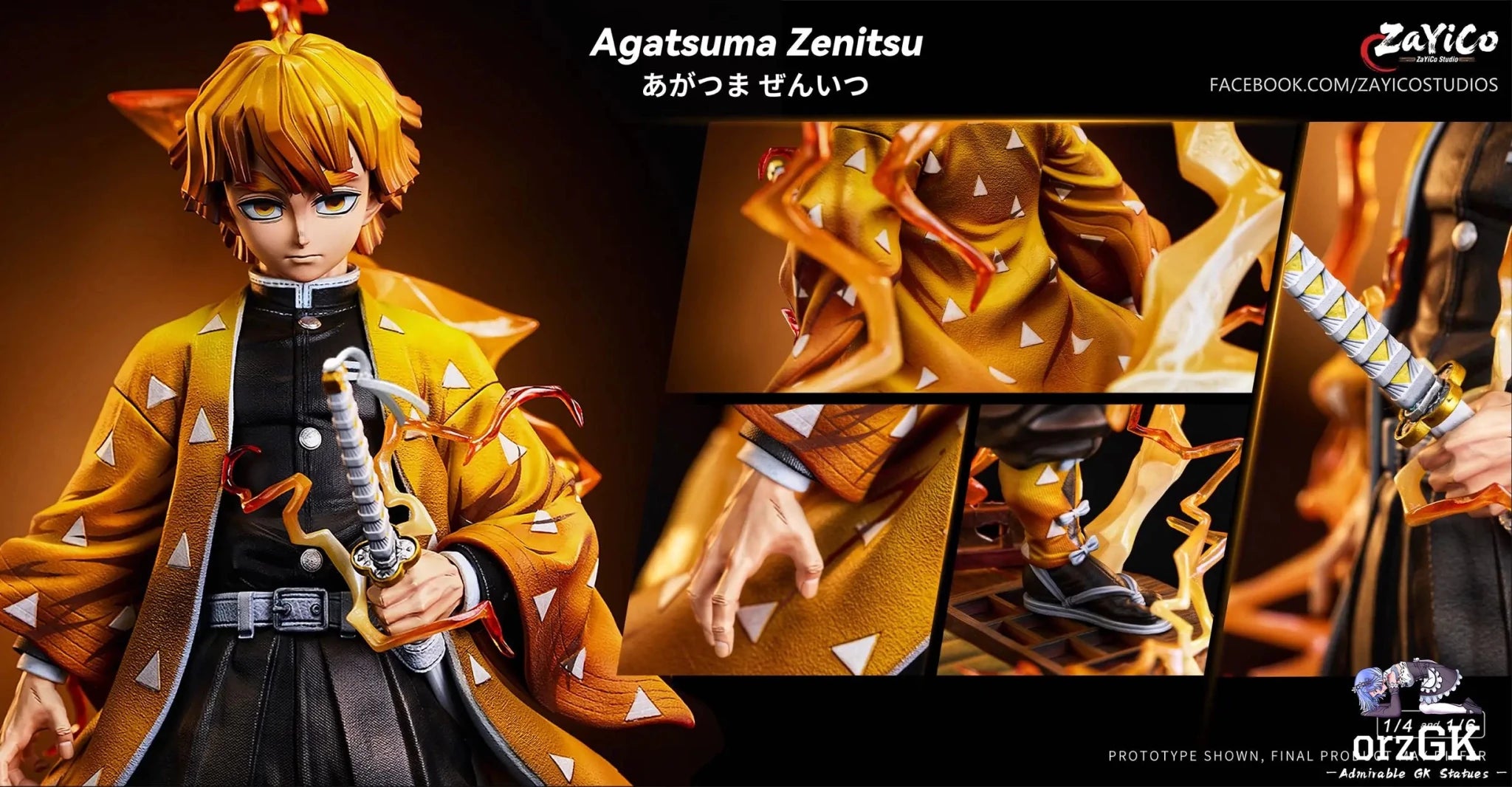 Zayico Studio - Agatsuma Zenitsu Demon Slayer resin statue Navy Toys anime figure