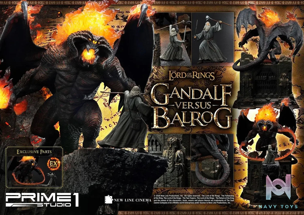 Prime 1 Studio – Premium Masterline The Lord of the Rings (Film) Gandalf Versus Balrog PMLOTR-02 PMLOTR-02EX (Licensed)