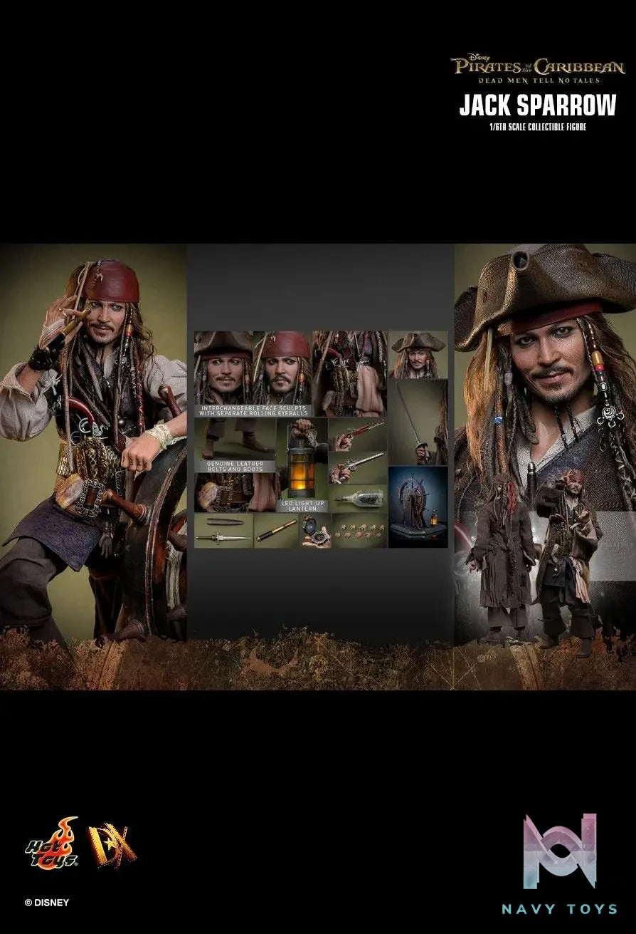 Hottoys – Pirates of the Caribbean: Dead Men Tell No Tales Jack Sparrow 1/6th scale Collectible Figure DX37 DX38 (Licensed)