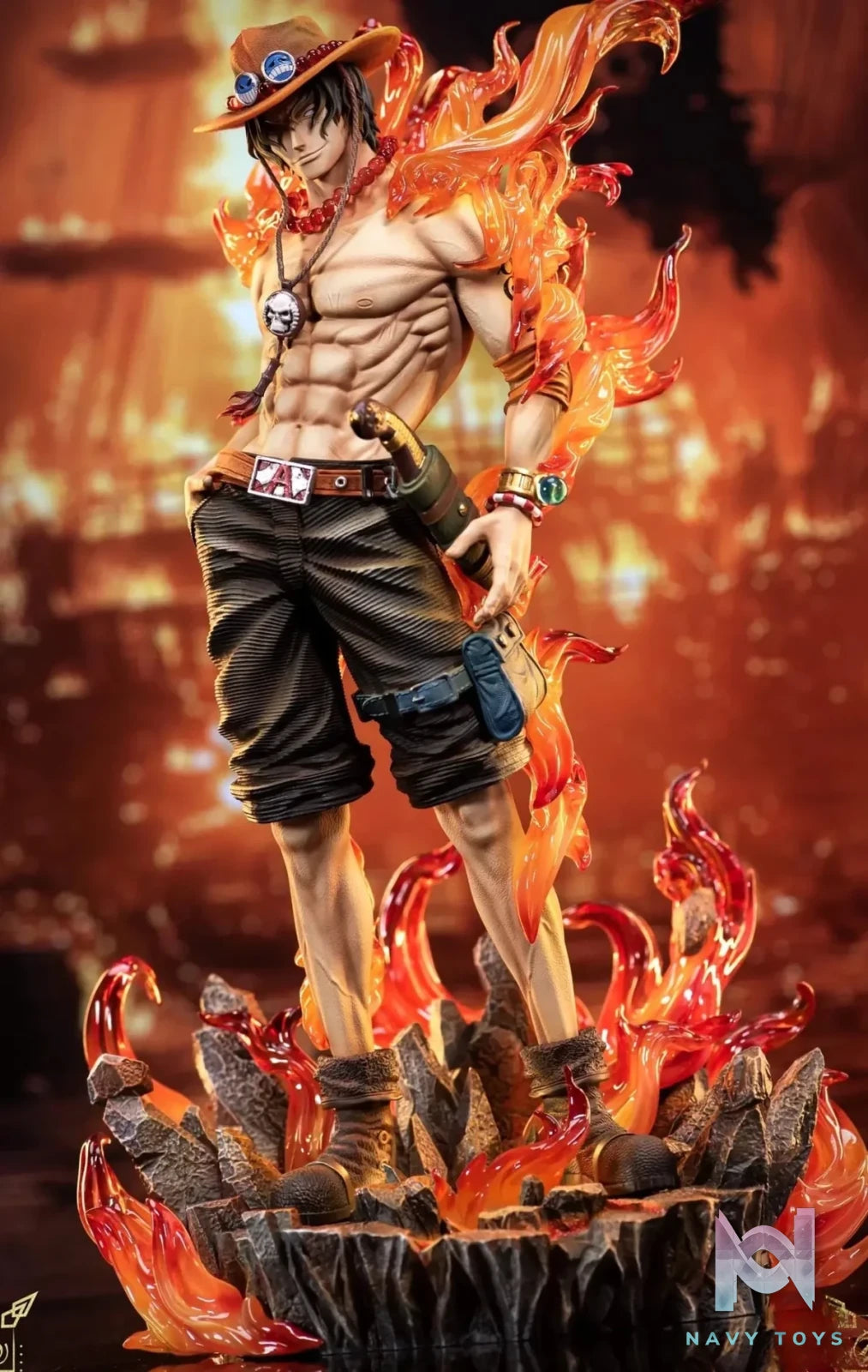 YUE GUANG CHENG Studio - One Piece Portgas D. Ace resin statue Navy Toys anime figure