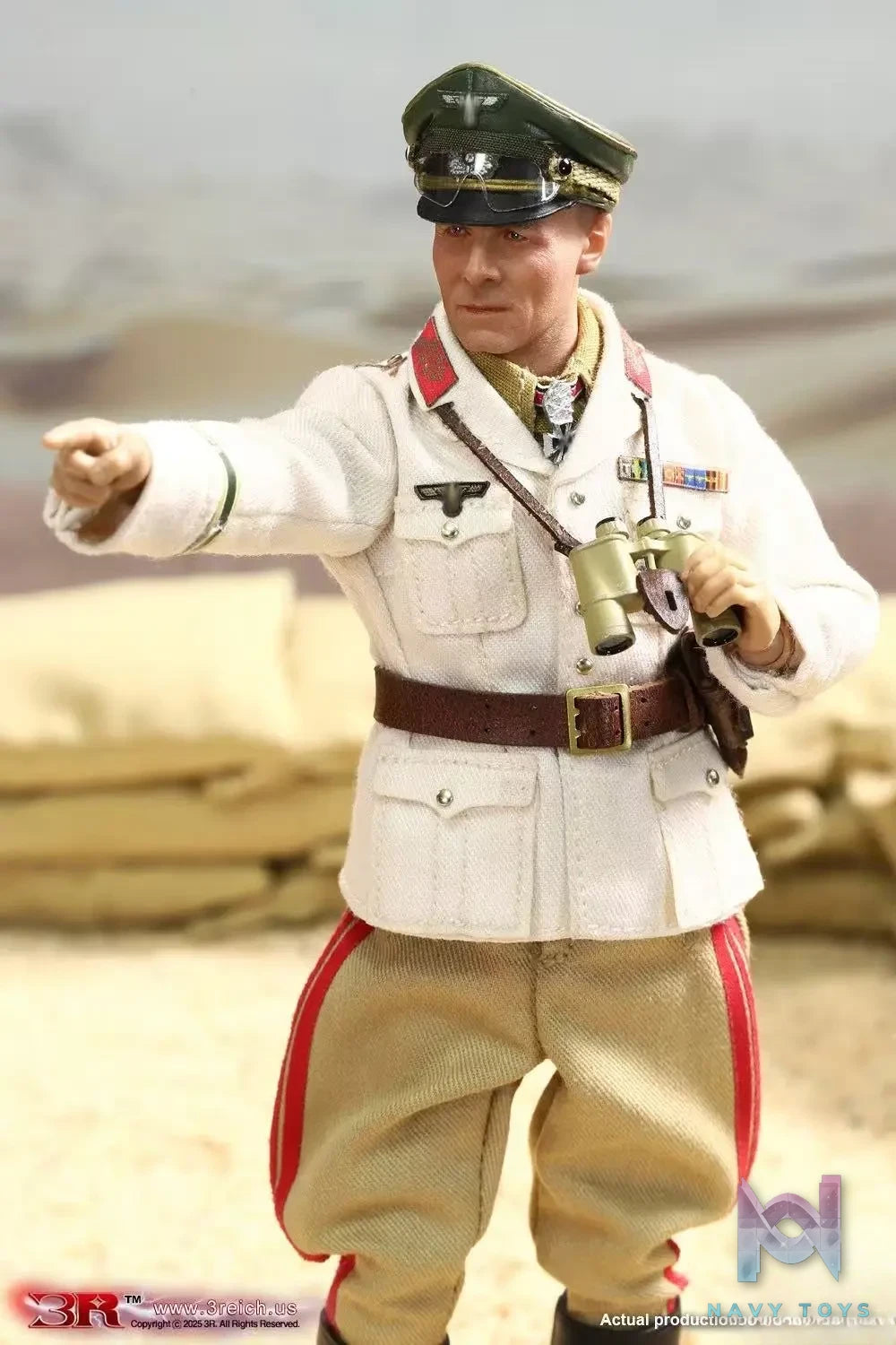 3R Studio – 1/12 Army Field Marshal Desert Fox Rommel Articulated Action Figure TG80004