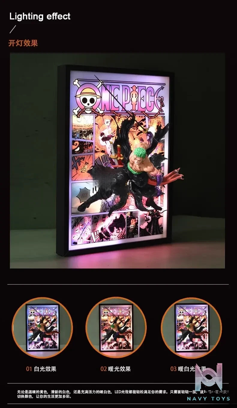 Time tree Studio – One Piece Zoro & Luffy & Sanji & Ace & Nami & Hancock & Law Decorative 3D Stereoscopic Painting