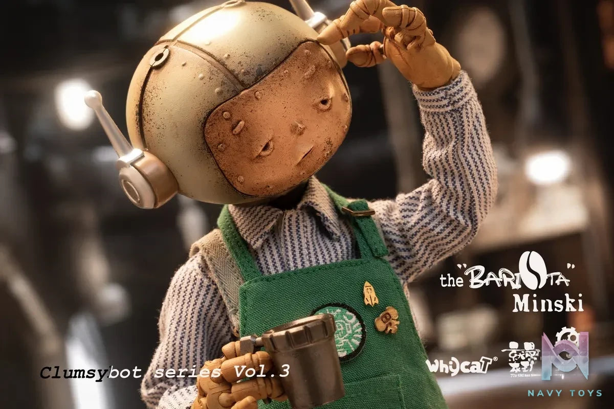 Whycat Studio & GEARHEADTOYS Studio – ClumsyBot Series 3 Barista Minski GHT005 (Licensed)