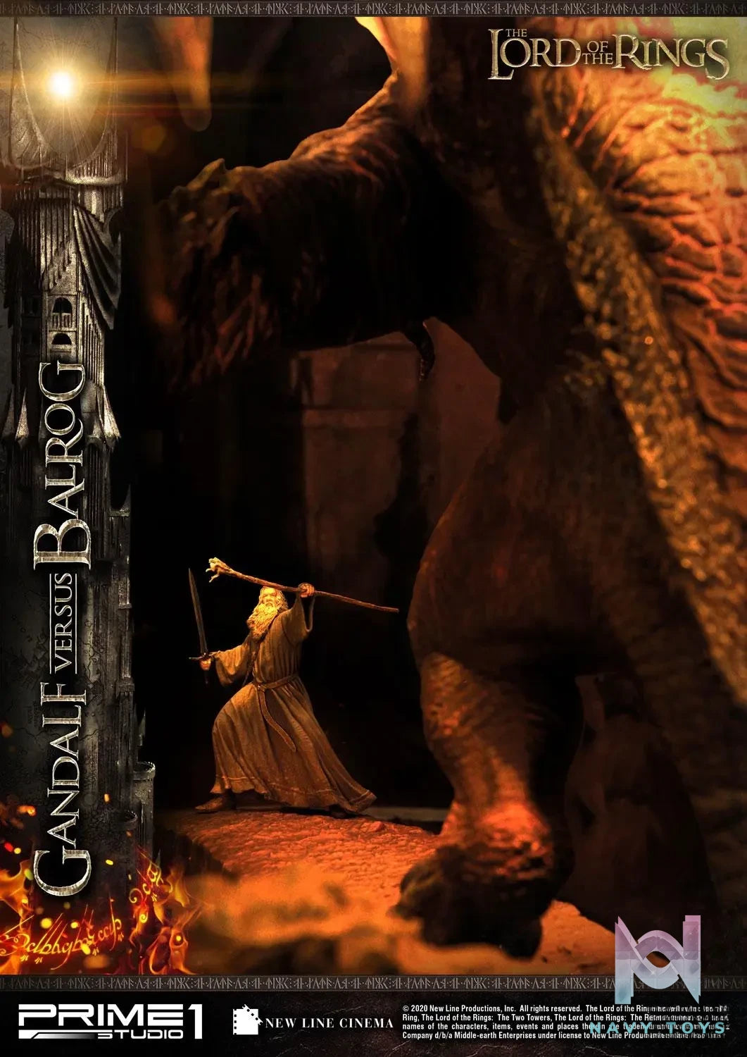 Prime 1 Studio – Premium Masterline The Lord of the Rings (Film) Gandalf Versus Balrog PMLOTR-02 PMLOTR-02EX (Licensed)