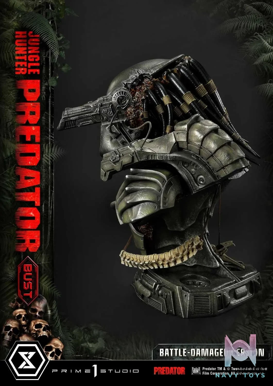 Prime 1 Studio – Premium Bust Predator (Film) Jungle Hunter Predator Battle-Damaged PBPR-03 (Licensed)