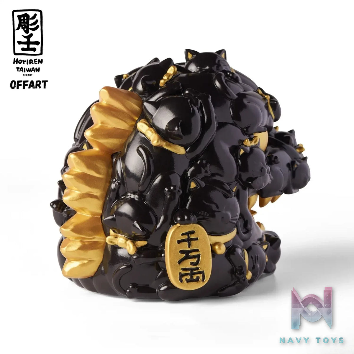 OFFART & A Ren – OFFART X Horiren Red Flame Hundred Cats Mini – Black Gold Bust (Licensed)