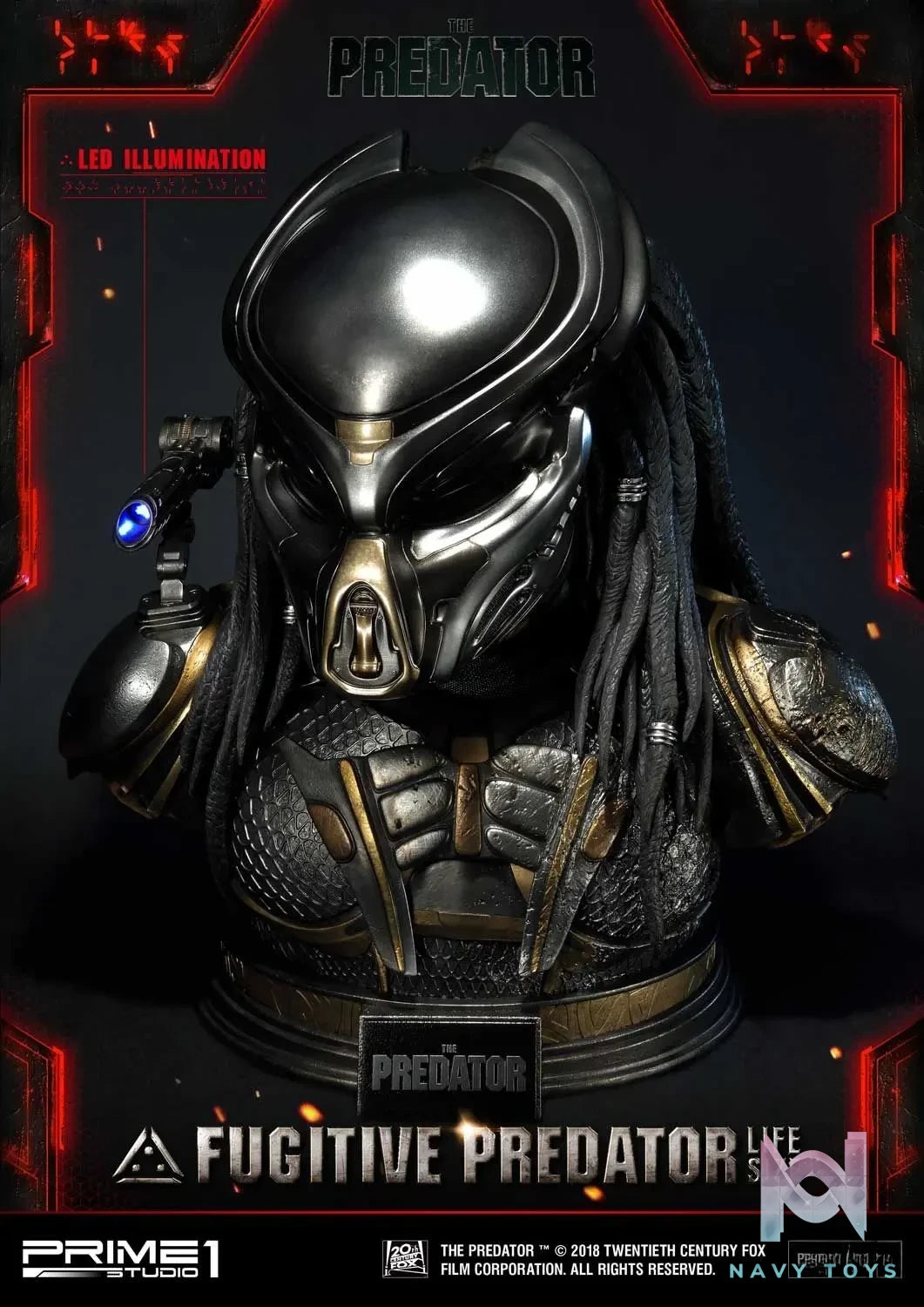 Prime 1 Studio – Life Size Bust The Predator (Film) Fugitive Predator LSTPR-01 LSTPR-01DX (Licensed)