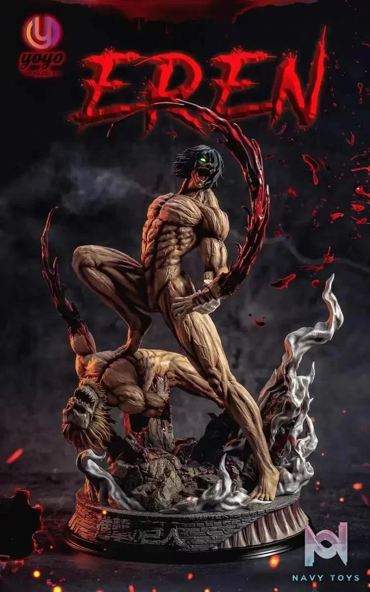 YOYO Studio - Attack Titan Eren Yeager resin statue Navy Toys anime figure
