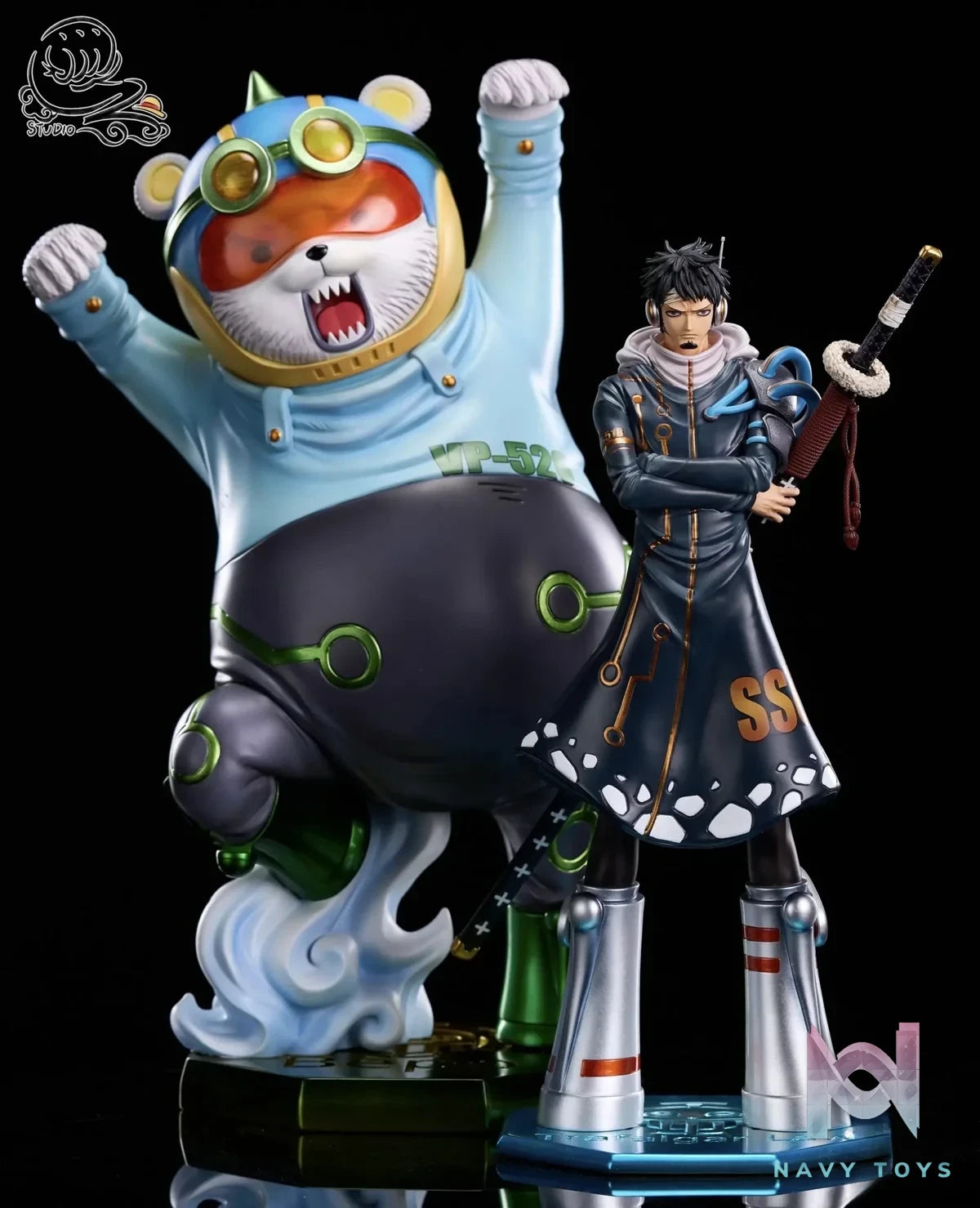 RZ Studio - Future Fantasy Series 2 Egghead Law + Bepo One Piece resin statue Navy Toys anime figure