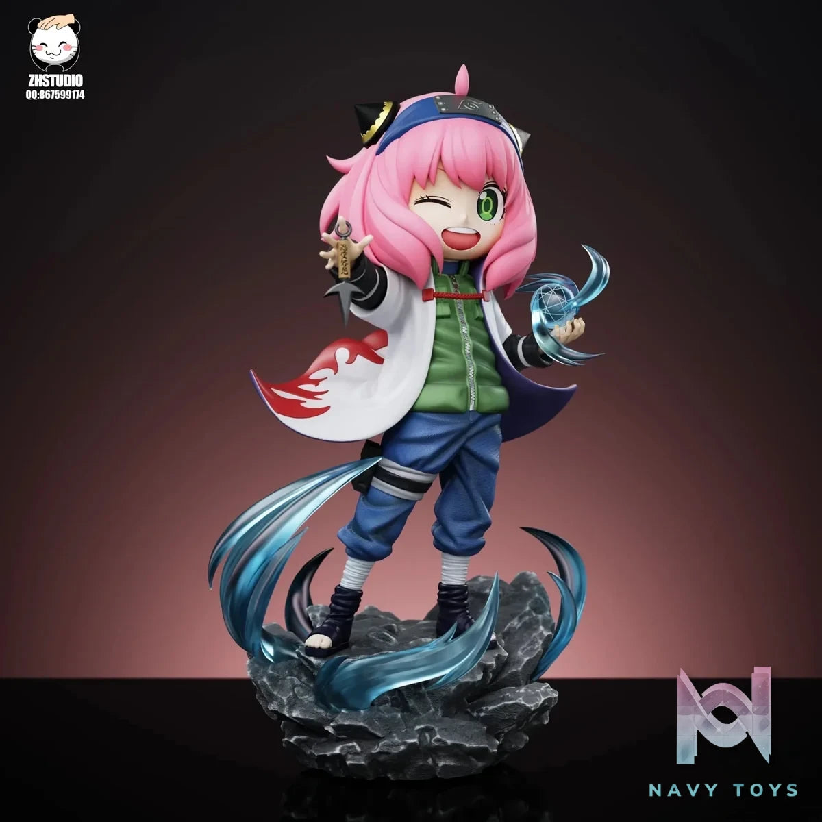 ZH Studio - Spy x Family Anya cosplays Minato Namikaze resin statue Navy Toys anime figure