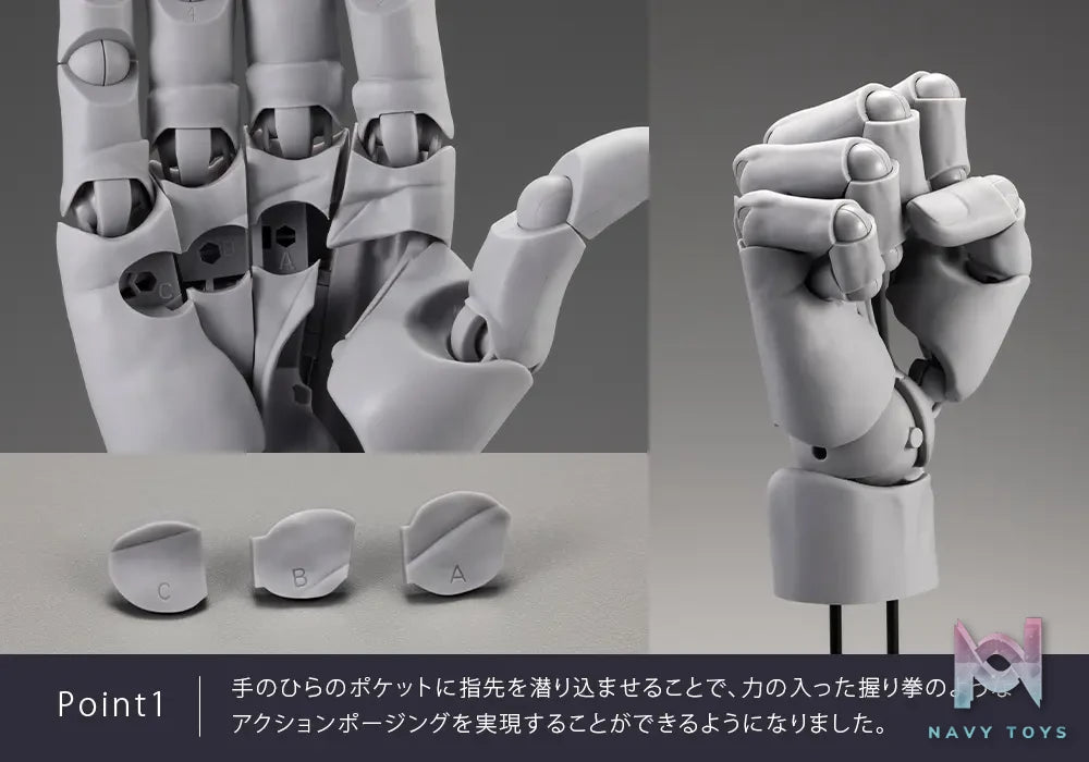 Kotobukiya – Artist Support Item Hand Model 1/1 L Grey & White AT029 AT030 (Licensed)