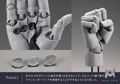 Kotobukiya – Artist Support Item Hand Model 1/1 L Grey & White AT029 AT030 (Licensed)