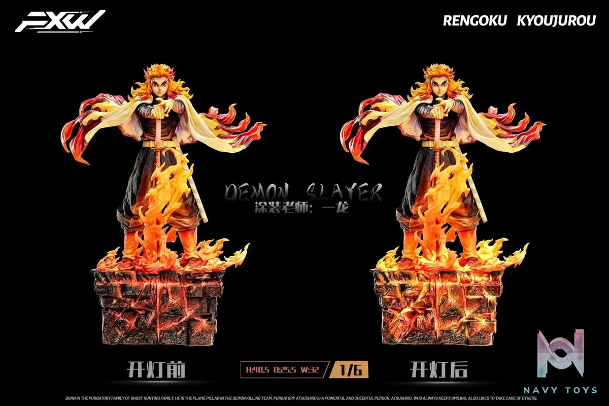 FXW Studio - Demon Slayer Nine Hashira Series Flame Hashira Rengoku Kyojuro resin statue Navy Toys anime figure