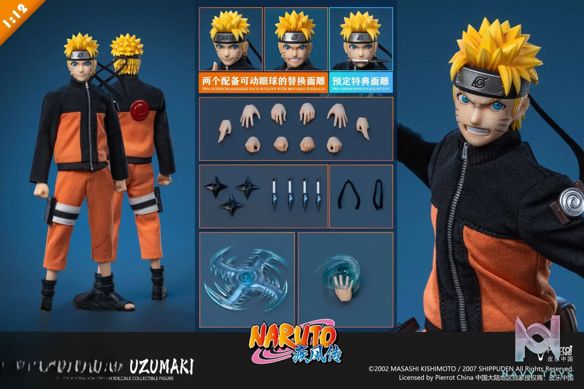 TUNSHI – Naruto Shippuden Naruto Uzumaki 1/12 Scale Clothed Action Figure TS-020 (Licensed)