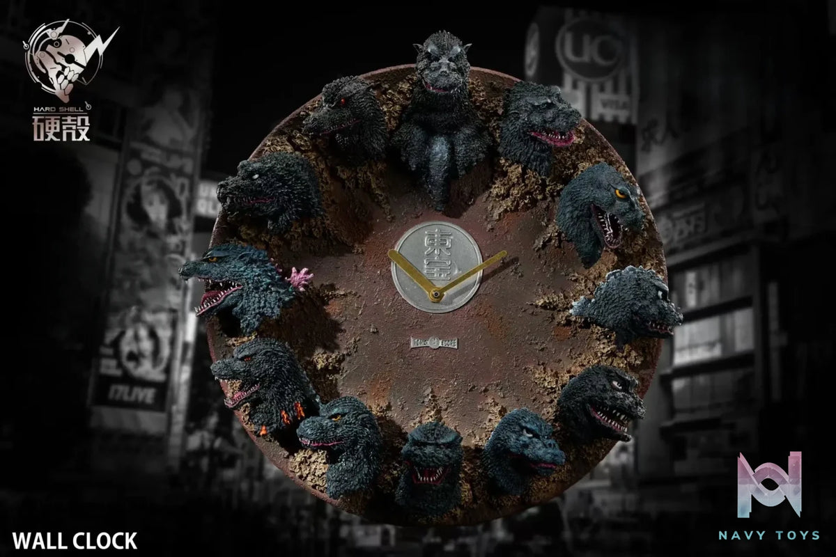 Hard Shell Studio – Godzilla 12-Head Relief Wall Clock Godzilla