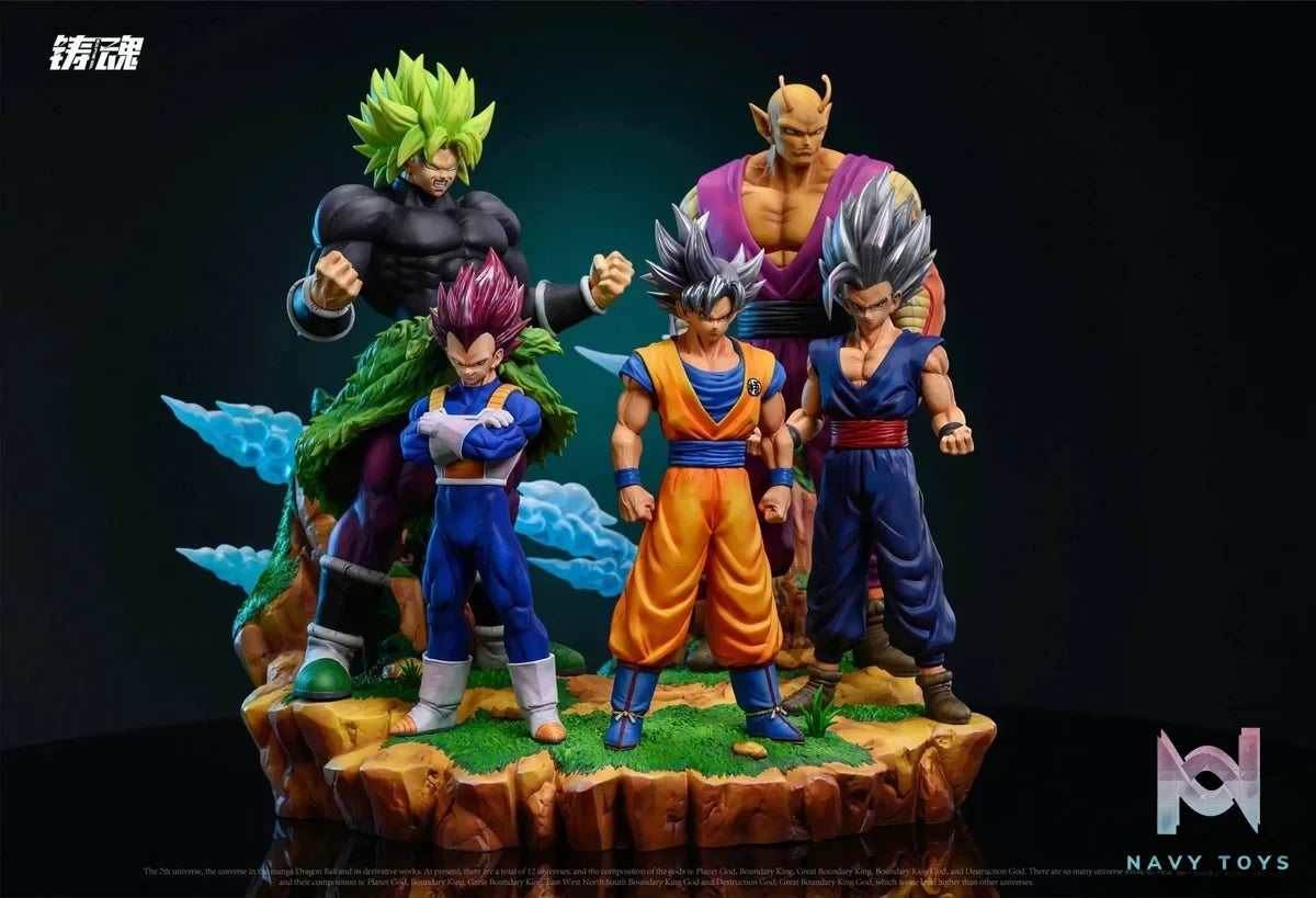 Sculpting Soul Studio - Super Warriors of Universe 7 (Goku, Vegeta, Gohan, Piccolo, Broly) resin statue Navy Toys anime figure