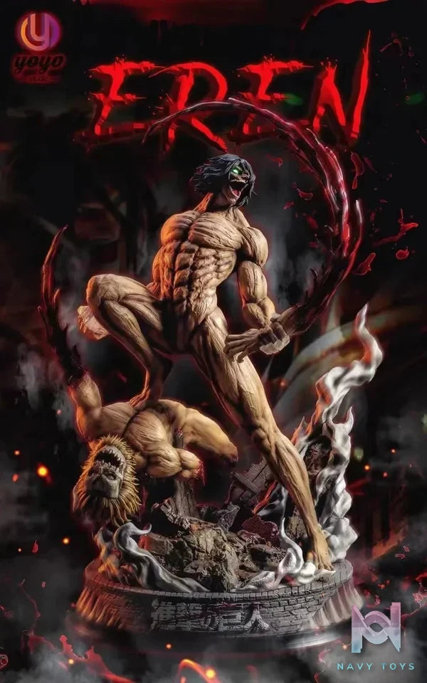 YOYO Studio - Attack Titan Eren Yeager resin statue Navy Toys anime figure