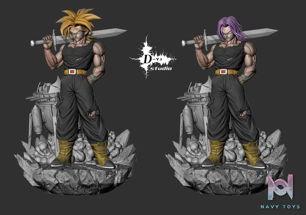D - YJ Studio - Dragon Ball Sword Carrying Trunks resin statue Navy Toys anime figure
