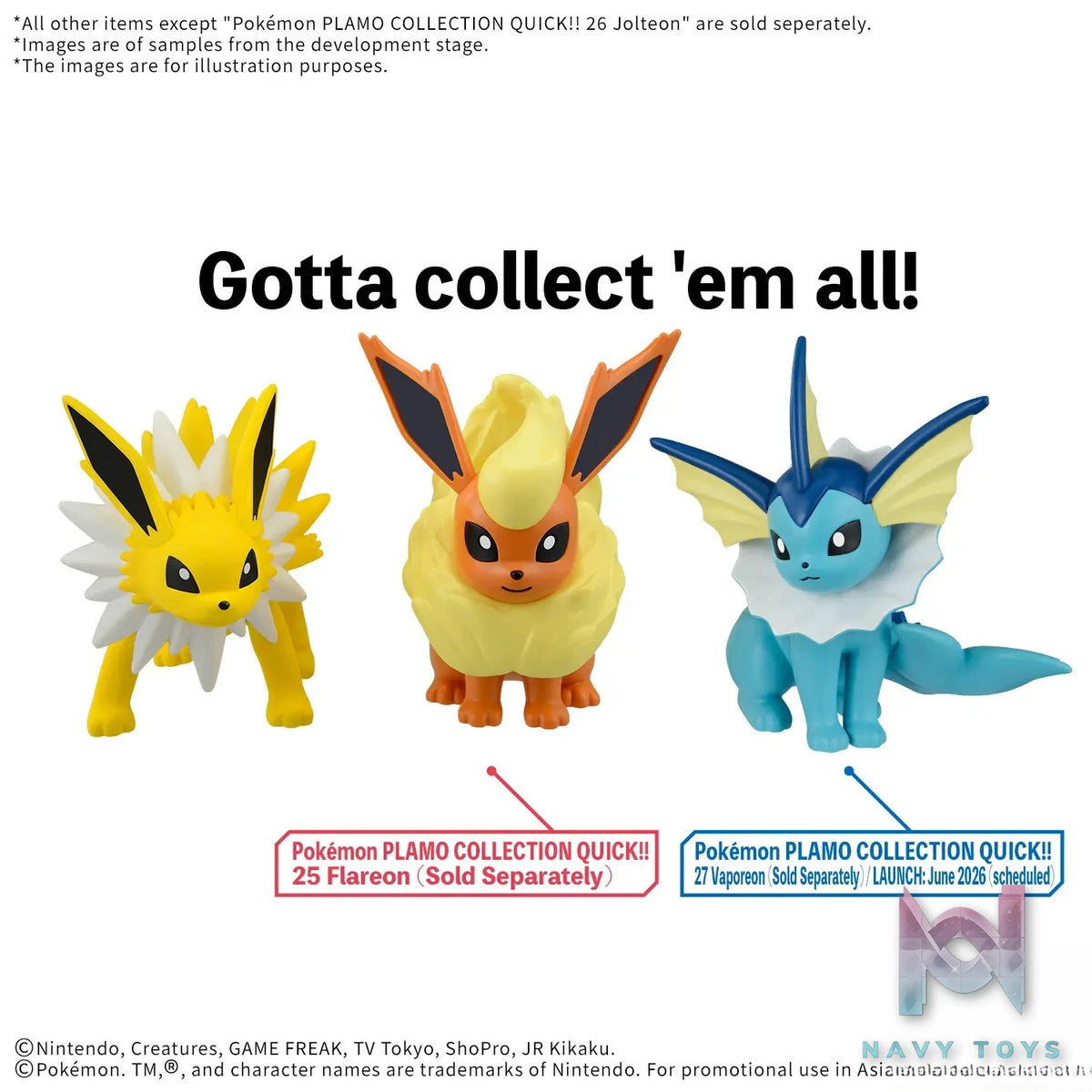 BANDAI SPIRITS – Pokemon PLAMO COLLECTION QUICK!! 27 Vaporeon X 26 Jolteon (Licensed)