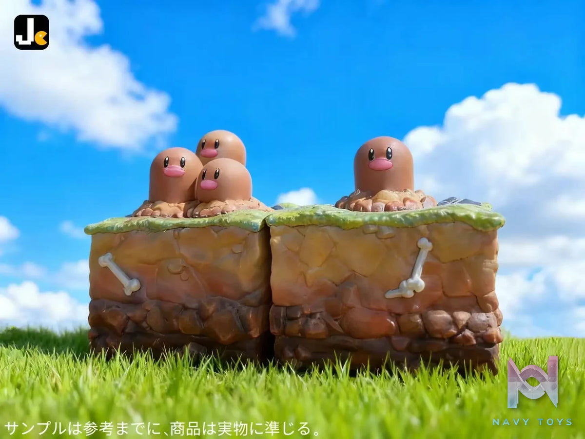 JC Studio – First Generation 151 Series #121 Diglett X #122 Dugtrio Pokémon
