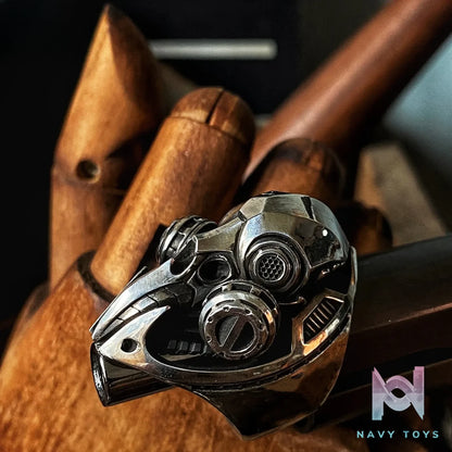Raven Studio (silver jewelry) – Original Exclusive “Eclipse” Steampunk Cyberpunk Mechanical Raven Ring