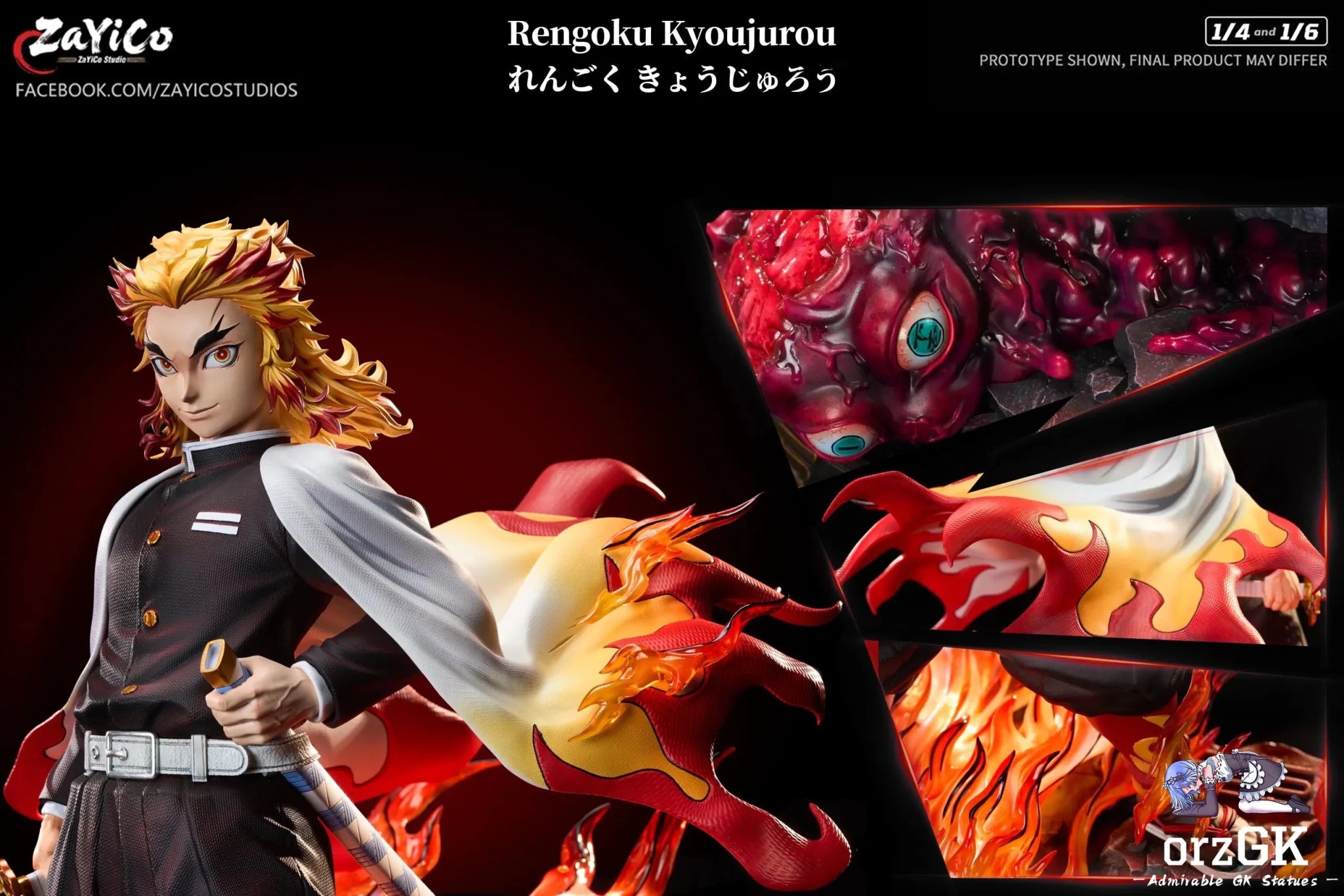 Flame Hashira Kyojuro Rengoku - Demon Slayer - Zayico Studio resin statue Navy Toys anime figure