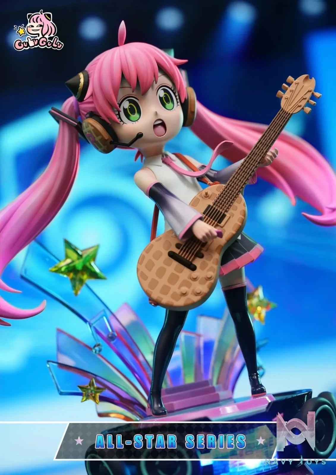GULUGULU Studio - Spy x Family Anya Forger Cosplaying Hatsune Miku Guitar Girl resin statue Navy Toys anime figure