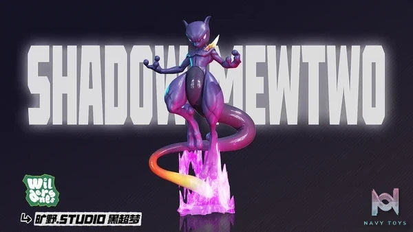 Wilderness Studio - Pokémon The Strongest Black Mewtwo resin statue Navy Toys anime figure