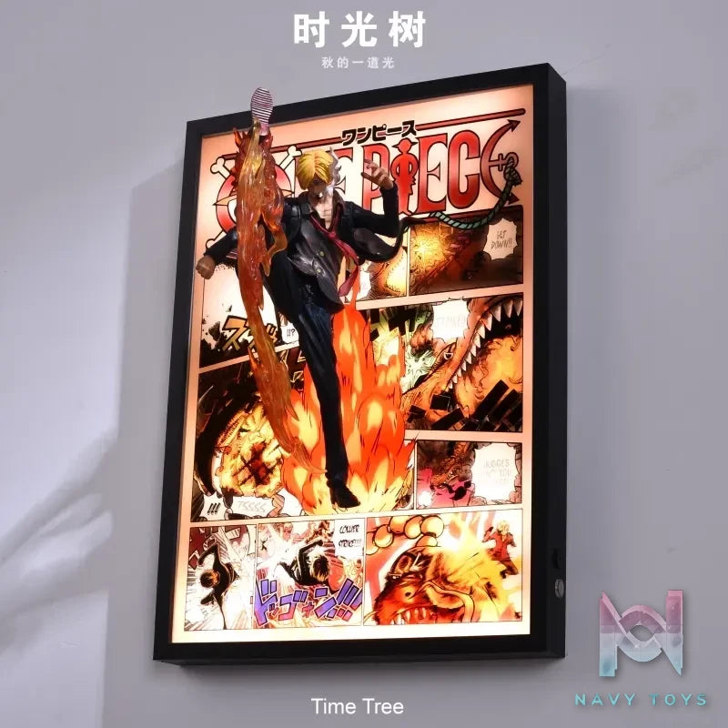 Time tree Studio – One Piece Zoro & Luffy & Sanji & Ace & Nami & Hancock & Law Decorative 3D Stereoscopic Painting