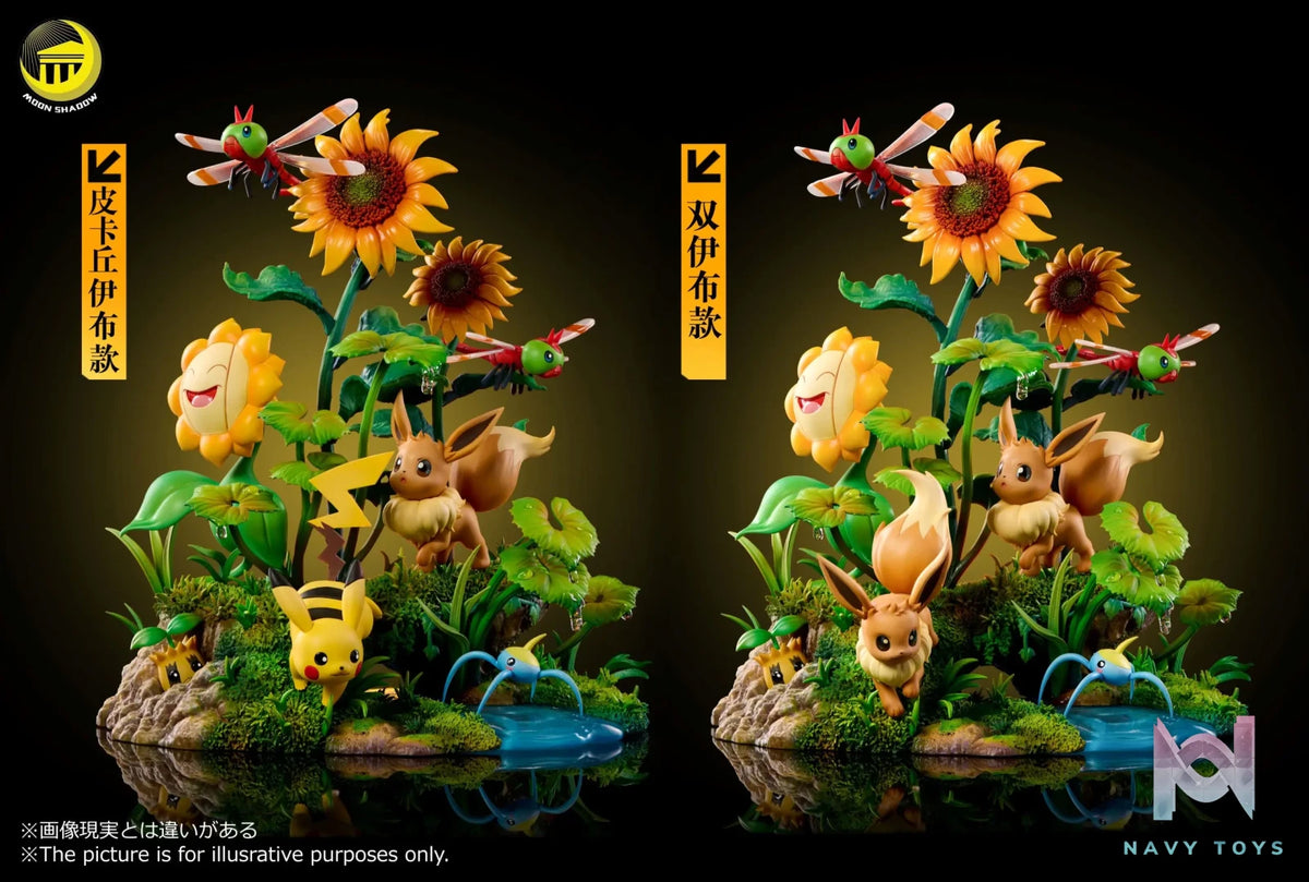 MoonShadow Studio – Pokémon Nature Series Eevee #5 Eevee and Pikachu Scene