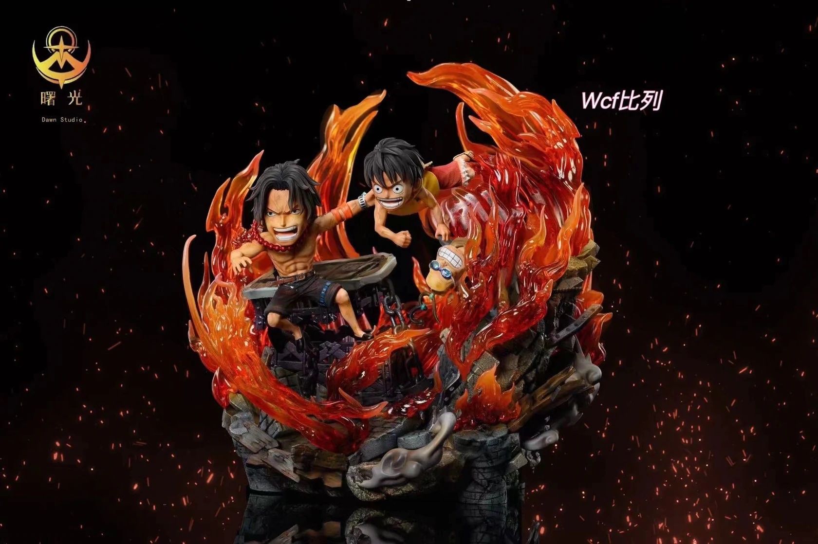 Ace & Luffy resin statue Dawn Studio anime figure