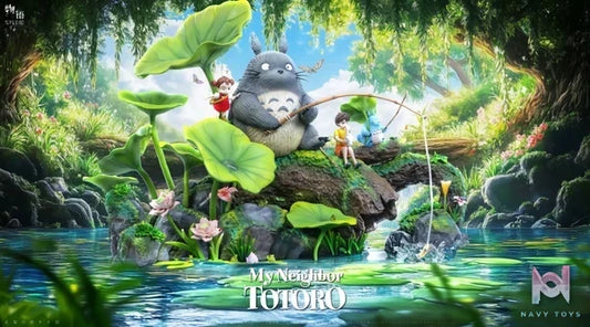 Wu Yu Studio - My Neighbor Totoro Memories Series 01 Totoro by the Lotus Pond resin statue Navy Toys anime figure