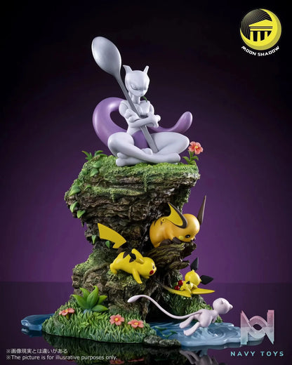 Moon Shadow Studio – Natural Series-Mew & Mewtwo & Pikachu Family
