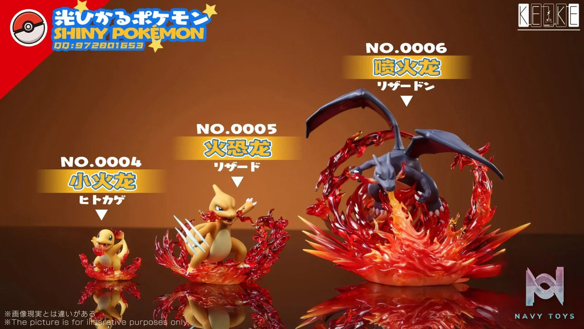 Keke Studio – Ash Ketchum & Charmander Evolution Set & Pikachu, Squirtle, Bulbasaur