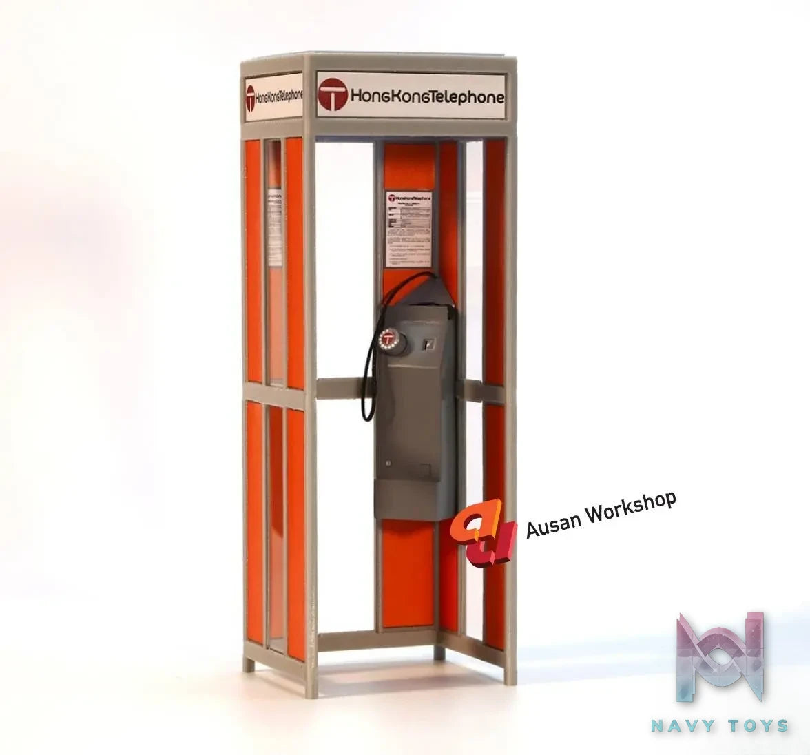 Ausan WorkShop Studio – RG 500 Motorcycle with Wireless Power Diorama & Retro Phone Booth AS012 AS002N (Licensed)