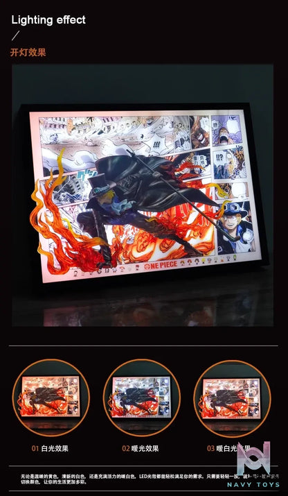 Time tree Studio – One Piece Fire Fist Sabo Decorative 3D Stereoscopic Painting