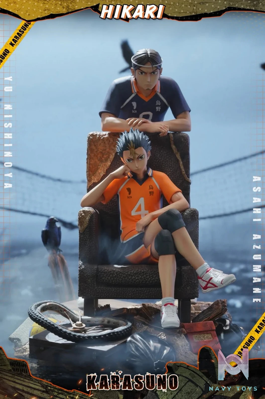 Yu Nishinoya & Ashahi resin statue HIKARI Studio anime figure