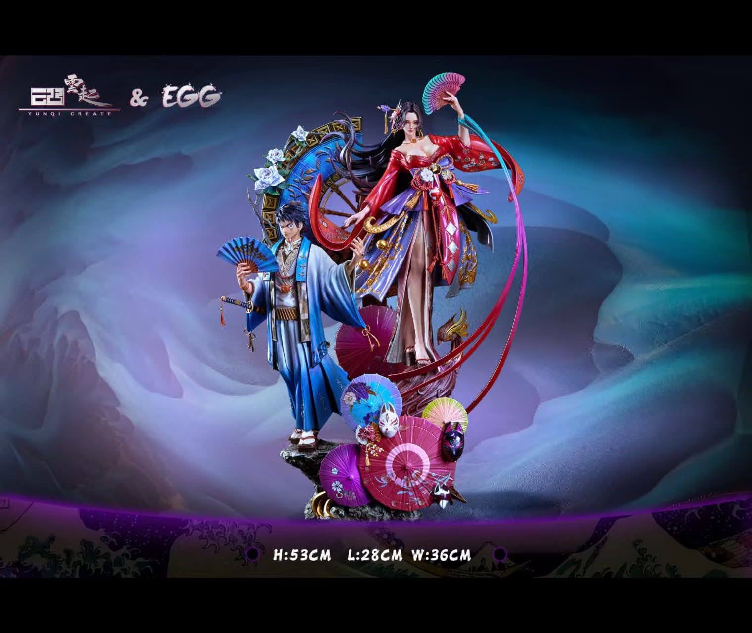 Luffy & Boa resin statue YunQi & EGG Studio anime figure