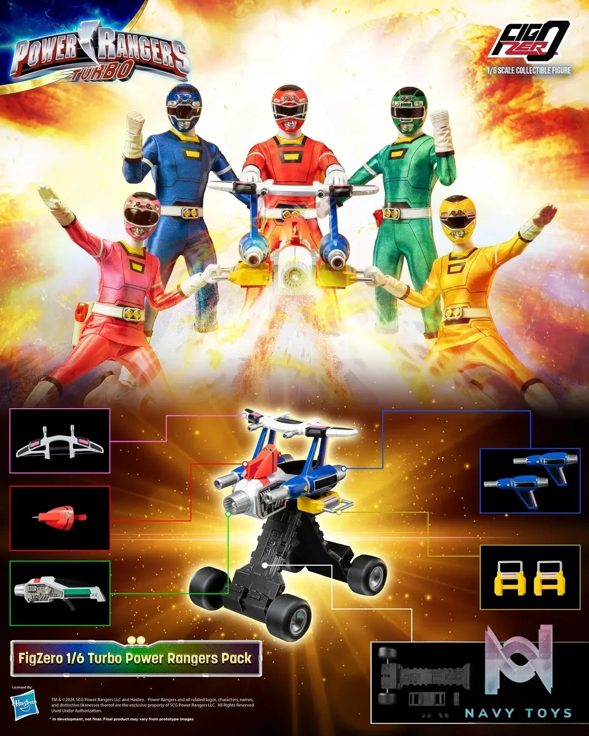Threezero – Super Hero 1/6 Mighty Morphin Power Rangers Set 3Z08180W0 (Licensed)