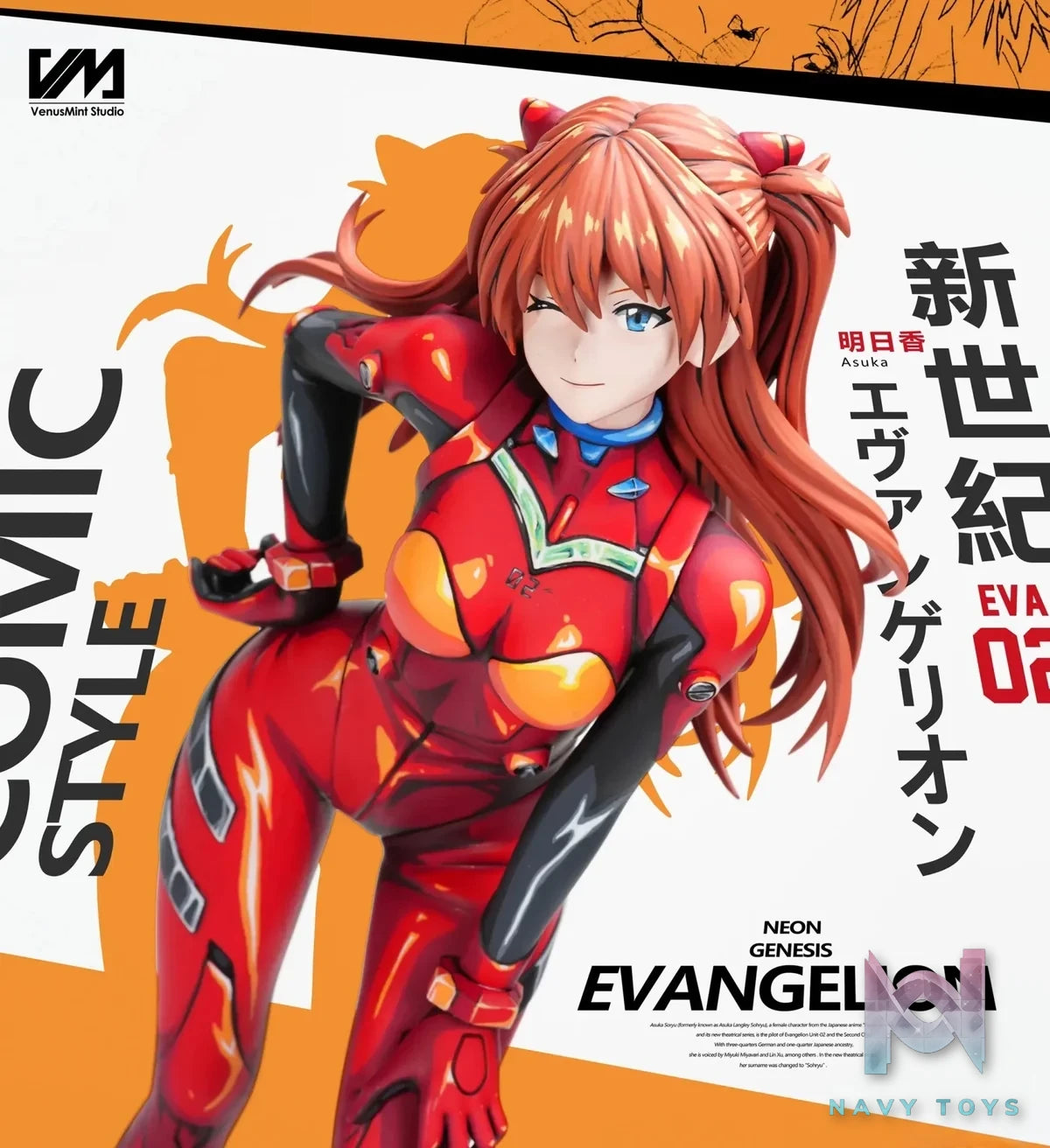 Anime Painted Series 01 Soryu Asuka Langley Neon Genesis - Evangelion - Venus Mint Studio resin statue Navy Toys anime figure