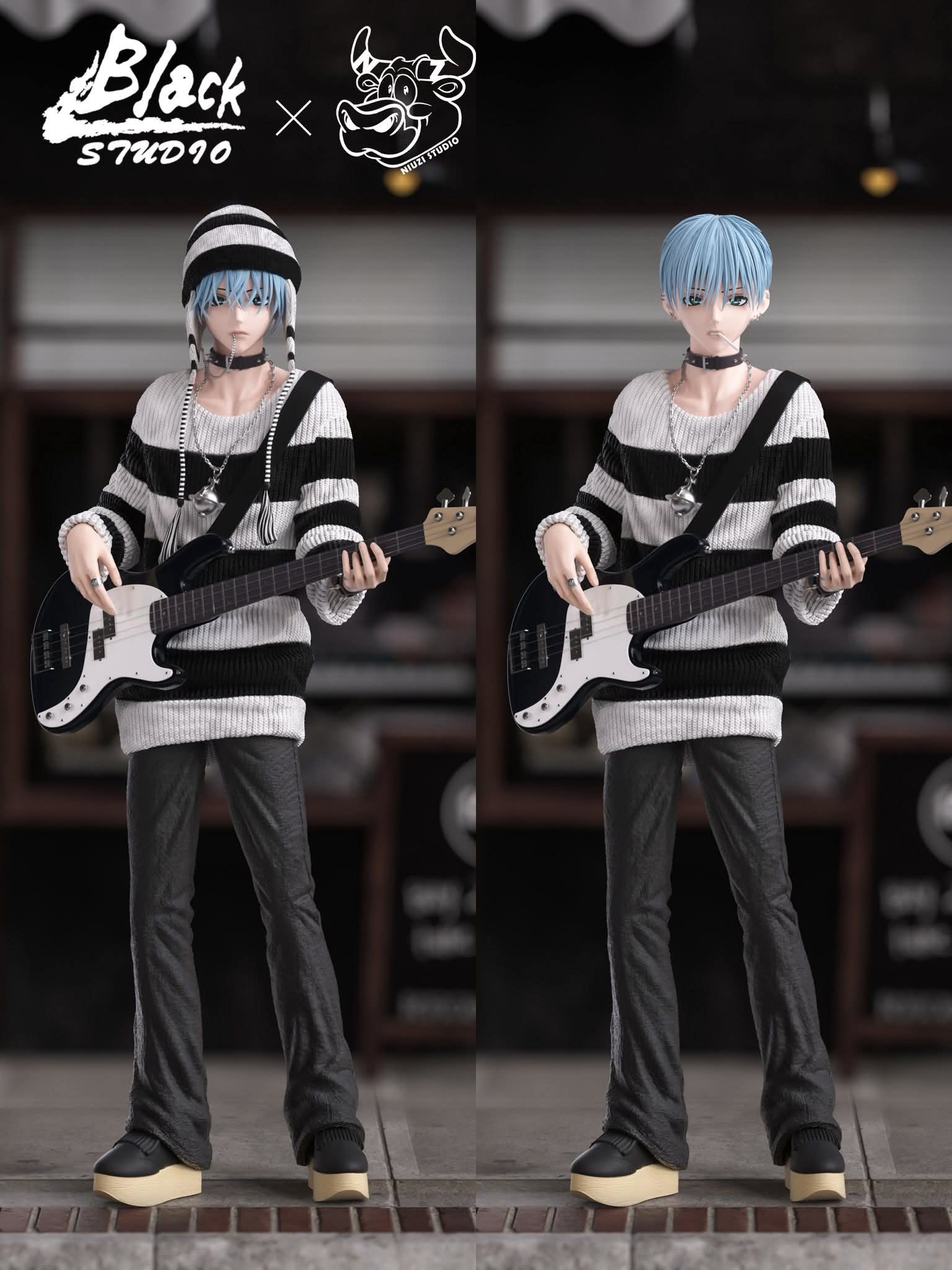 Okazaki Shinichi resin statue Black & NIUZI Studio anime figure