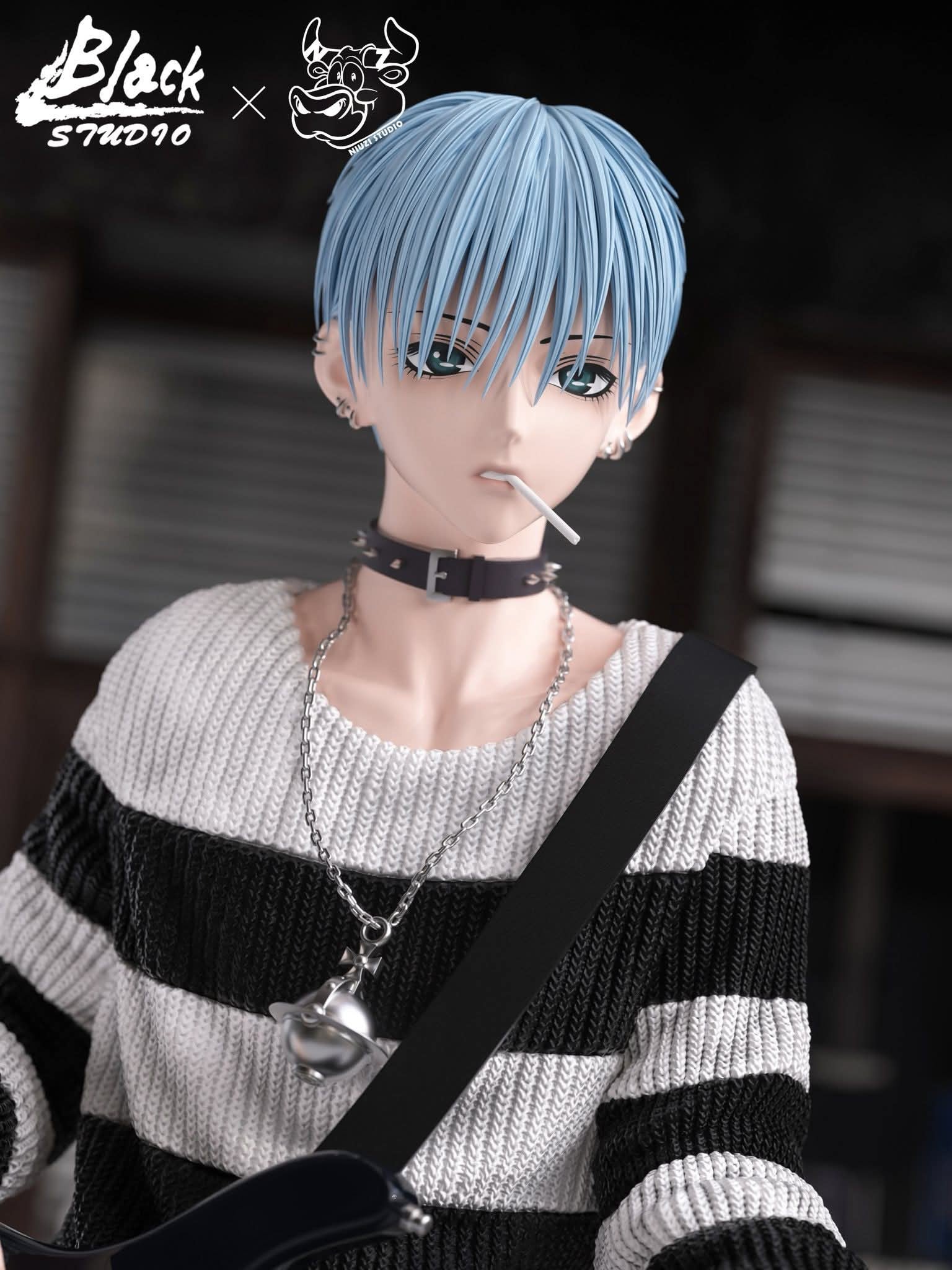 Okazaki Shinichi resin statue Black & NIUZI Studio anime figure