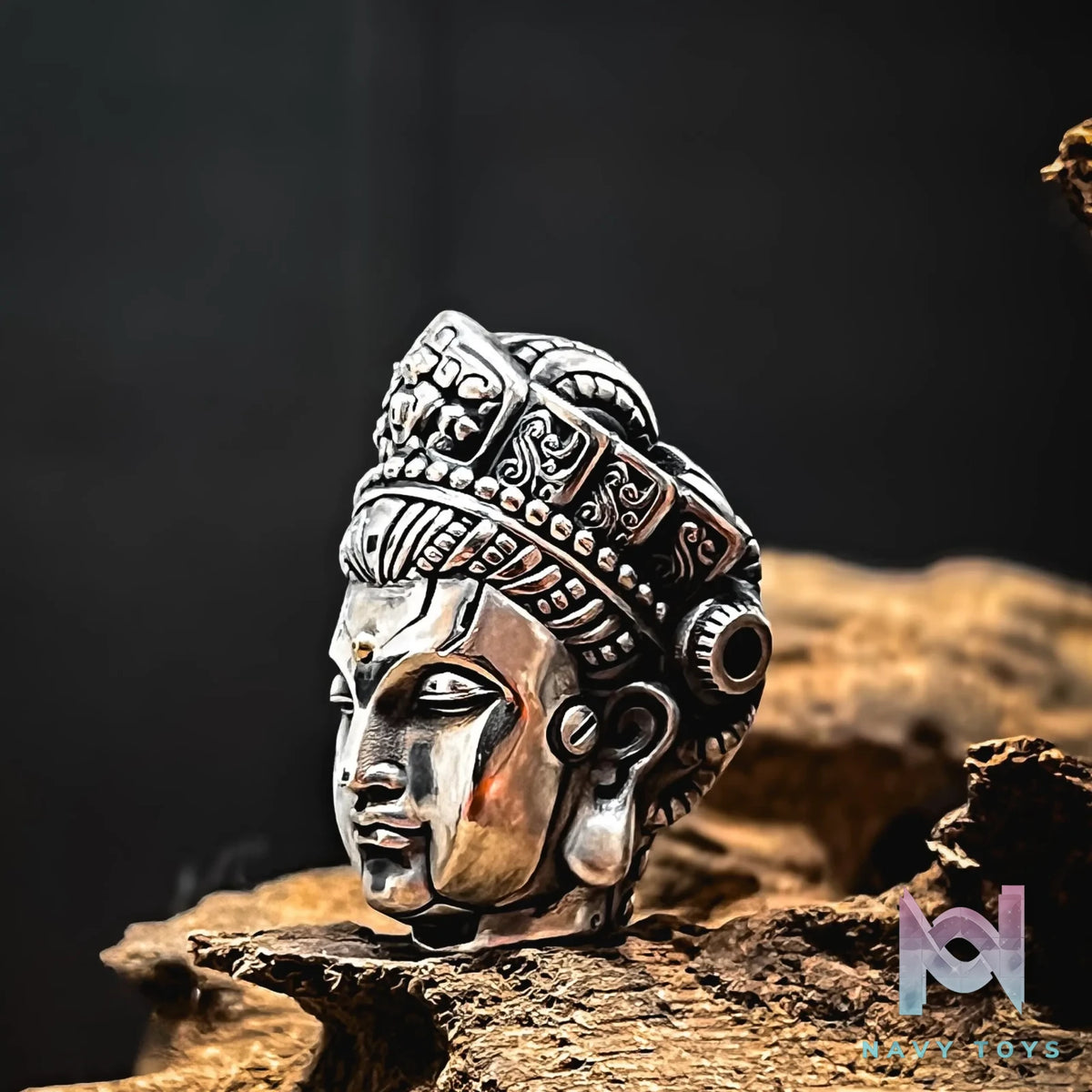 Raven Studio (silver jewelry) – Original “Mechanical Ascension” Triple-hole Buddha Bead Spacer Original