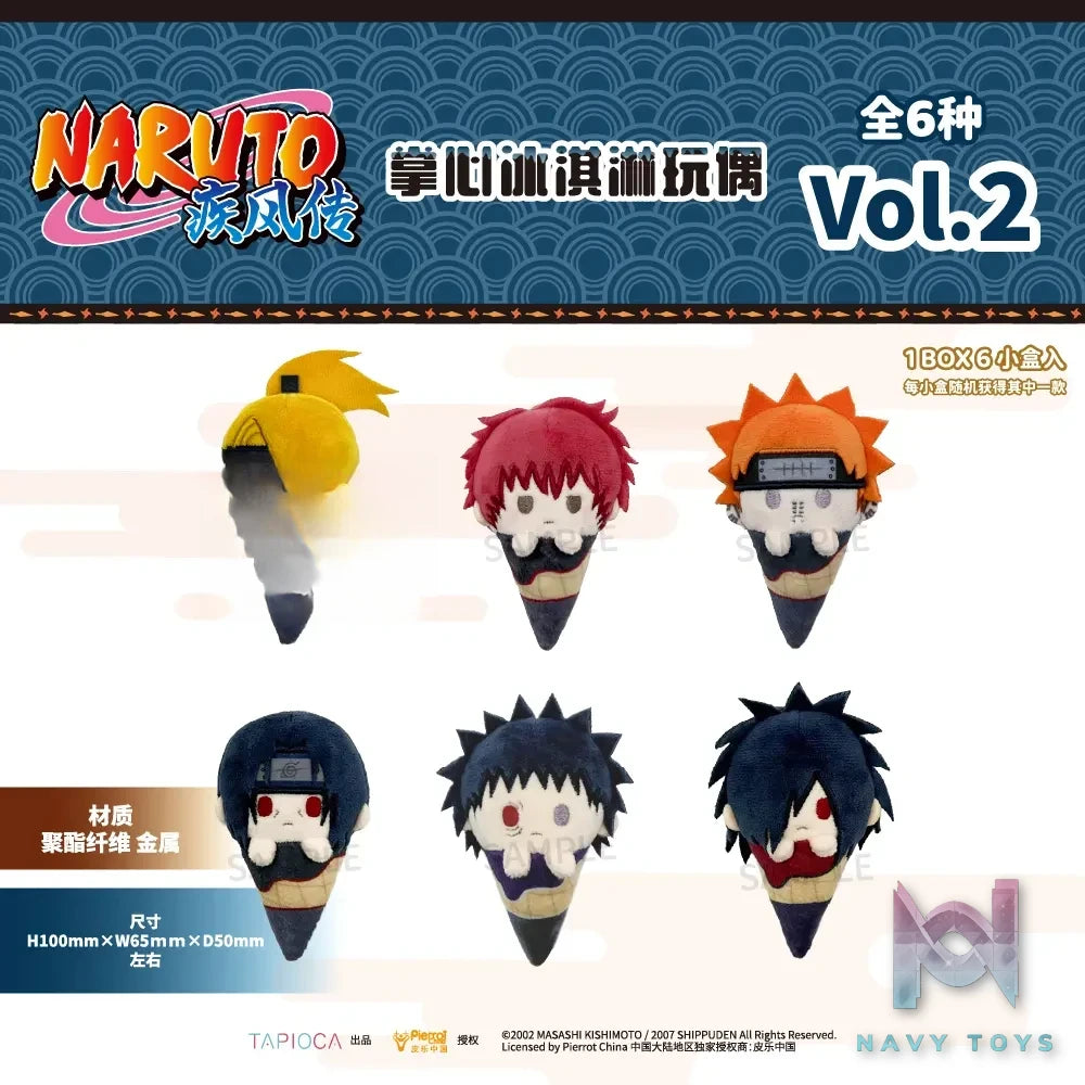 TAPIOCA – Naruto Shippuden Palm-Sized Ice Cream Plush Blind Box Vol. 1 X Vol. 2 (6 pieces / box) (Licensed)