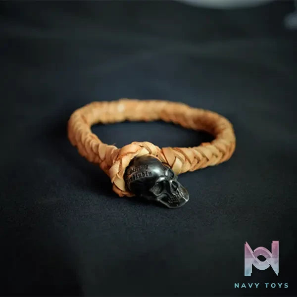 Raven Studio (silver jewelry) – Original Design RS Skull Leather Bracelet Original
