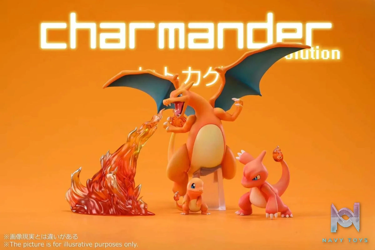 MG Studio – Pokémon Charizard Evolution Set Charmander & Charmeleon & Charizard