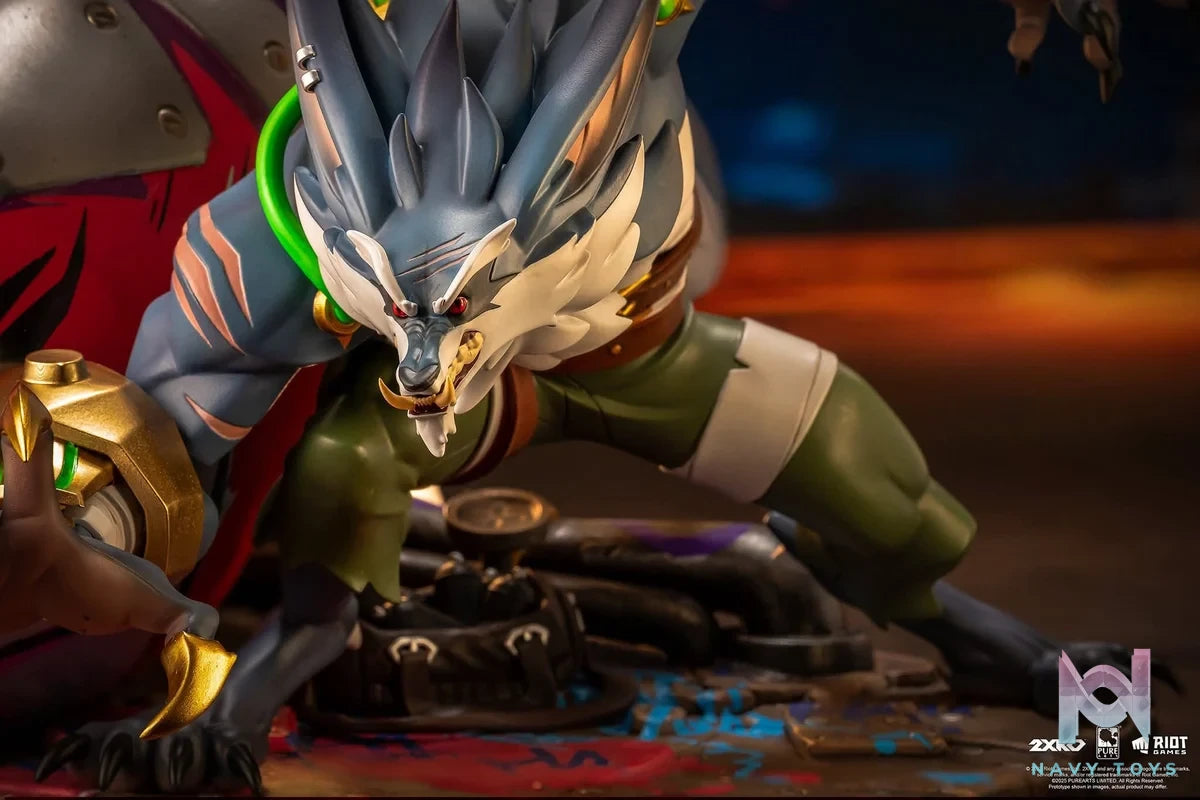 Ahri & Ekko VS Jinx & Warwick resin statue PureArts Studio anime figure