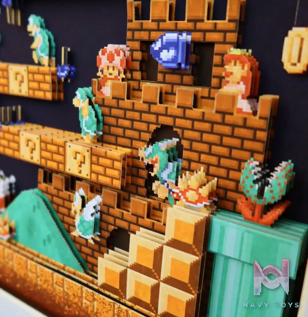 KALA HOME Studio – Super Mario Multiple Characters Pixel Art 3D Decorative Painting Super Mario